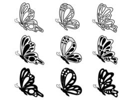 Butterfly Line Art Doodle vector