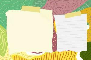 Sticky notes with abstract background vector