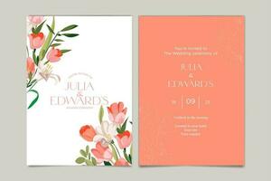 Wedding invitation template vector