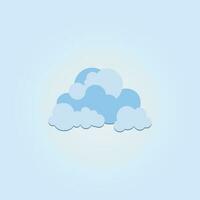 Cartoon blue cloud isolated with transparent background vector