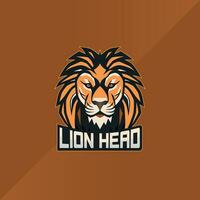 Lion head logo esport team design gaming mascot vector