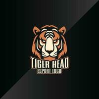 Tiger head logo esport team design gaming mascot vector