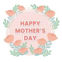 Happy Mother Day floral illustration vector