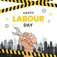 Happy World Labour Day Illustration Vector Design Background 1 May