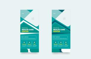 Medical hospital rollup banner cover design template vector