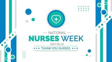 National Nurses Week background or banner design template celebrated in may vector