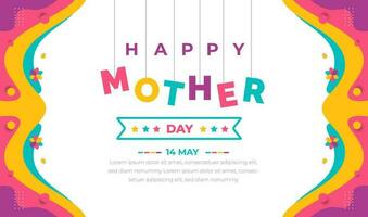 happy mother day background or banner design template with unique shape and  colorful design. vector