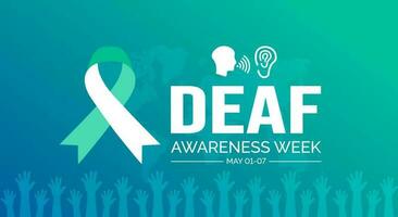 Deaf Awareness Week background or banner design template celebrated in may vector