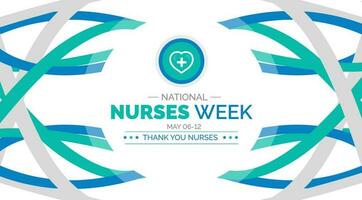 National Nurses Week background or banner design template celebrated in may vector