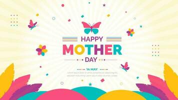 happy mother day background or banner design template with unique shape and  colorful design. vector