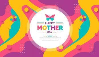 happy mother day background or banner design template with unique shape and  colorful design. vector