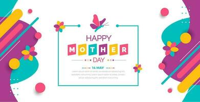 happy mother day background or banner design template with unique shape and  colorful design. vector