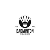 Flat shuttlecock badminton logo design vector illustration idea