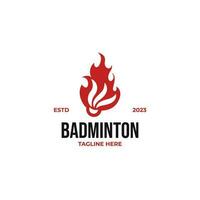 Flat shuttlecock badminton logo design vector illustration idea