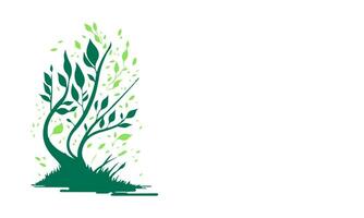 world environment day concept background with copy space and plant vector illustration