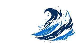 world oceans day with wave illustration and copy space for your text vector