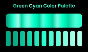 green cyan color palette. green cyan gradient. vector