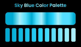 sky blue color palette. sky blue color. vector