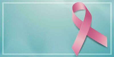 Breast Cancer awareness month. Banner with pink ribbon awareness. Vector illustration.