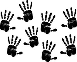 Vector silhouette of hands on white background