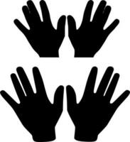 Vector silhouette of hands on white background