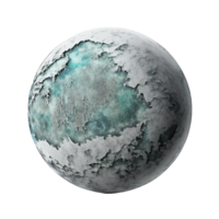 A lifelike planet floating in space, made more intriguing by its transparent background. png