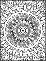 Uncolored symmetric tracery for coloring Page. Can be used as adult coloring book, coloring page, card, invitation. vector