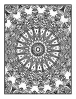 Uncolored symmetric tracery for coloring Page. Can be used as adult coloring book, coloring page, card, invitation. vector