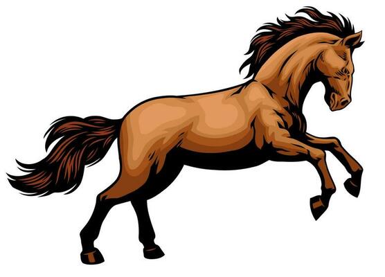 Hand Drawn of Running Horse