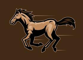 corriendo rápido carreras caballo mascota logo vector