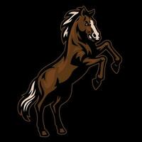 en pie caballo logo mascota estable vector