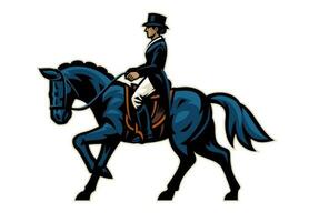Women Equestrian Horse Rider Mascot vector