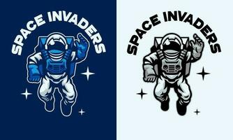 Astronaut Mascot Logo Style Floating in the air vector