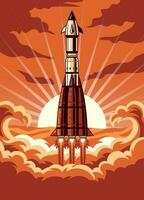 Space Rocket Ship Launching vector