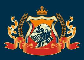 Knight Shirt Crest Design in Vintage Style vector