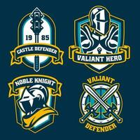 Set of Sport Vintage Badge of Knight Mascot vector