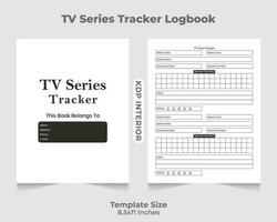 TV Series Tracker Logbook KDP Interior vector