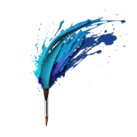 This image depicts a realistic brush stroke, seemingly made with a paintbrush, on a transparent background. png