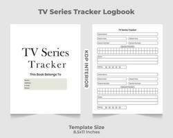 TV Series Tracker Logbook KDP Interior vector