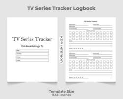 TV Series Tracker Logbook KDP Interior vector