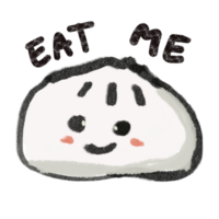 schattig Chinese bun met woord eten mij. png