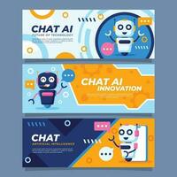 Chat Bot Interactive Robot Banner Template vector