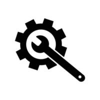 maintenance icon with screwdriver and gear vector isolated white