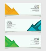 abstract shapes and set of business cards and vector a set of banners and template design with a triangle green blue and orange or Abstract background design in vector banner design