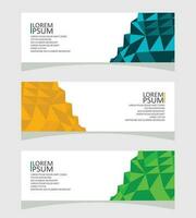 abstract shapes and set of business cards and vector a set of banners and template design with a triangle green blue and orange or Abstract background design in vector banner design