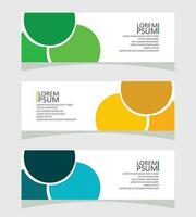 template and a set of vector banners for a company website or social media design  green or yellow or blue color which in circle