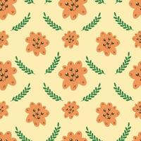 Doodle flowers seamless pattern for media, gift, card and print vector