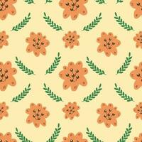 Doodle flowers seamless pattern for media, gift, card and print vector