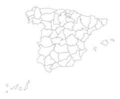 Map of Spain on the white color of the administration map vector