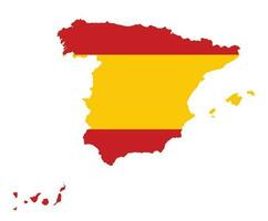 España mapa bandera dentro vector